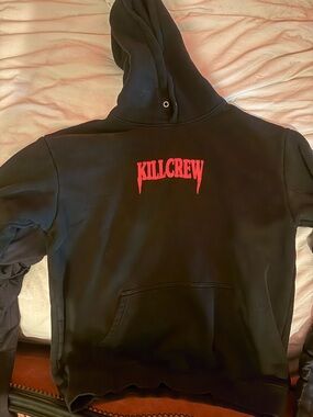 Kill Crew Black Hoodie with Red Killcrew Chest Logo